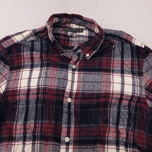 French Connection Tartan Flannel Casual Button Up Shirt Mens Size Medium M Red